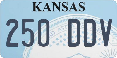 KS license plate 250DDV