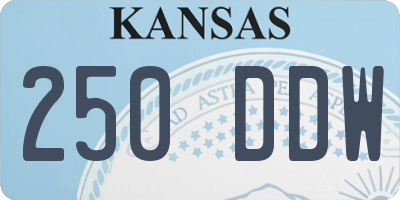 KS license plate 250DDW