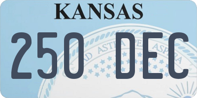 KS license plate 250DEC