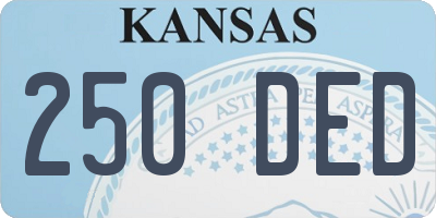 KS license plate 250DED