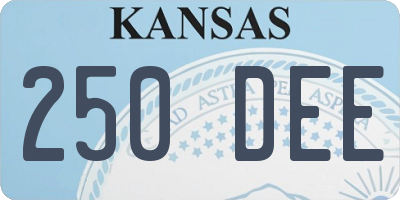 KS license plate 250DEE