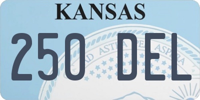 KS license plate 250DEL