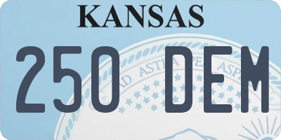 KS license plate 250DEM