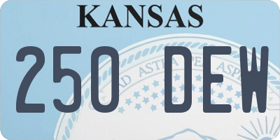 KS license plate 250DEW