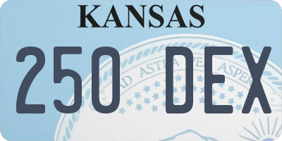 KS license plate 250DEX