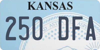 KS license plate 250DFA