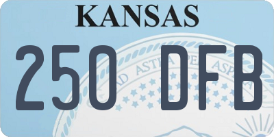 KS license plate 250DFB