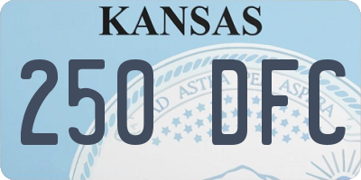KS license plate 250DFC