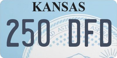 KS license plate 250DFD