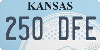 KS license plate 250DFE