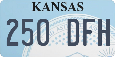 KS license plate 250DFH