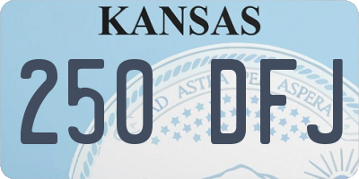 KS license plate 250DFJ