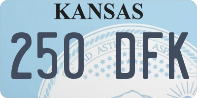 KS license plate 250DFK