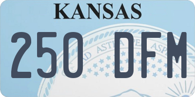 KS license plate 250DFM