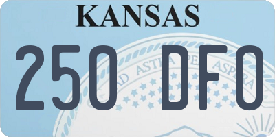 KS license plate 250DFO