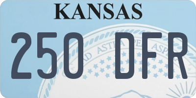 KS license plate 250DFR