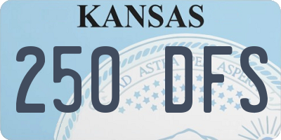 KS license plate 250DFS