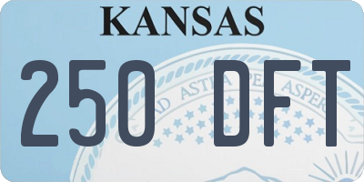 KS license plate 250DFT
