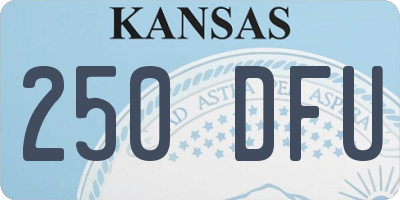 KS license plate 250DFU