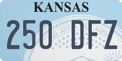 KS license plate 250DFZ
