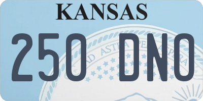 KS license plate 250DNO