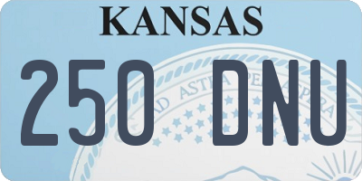KS license plate 250DNU