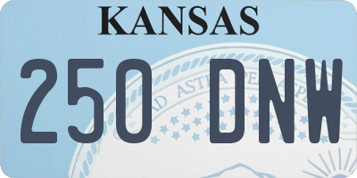 KS license plate 250DNW