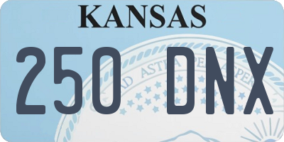 KS license plate 250DNX