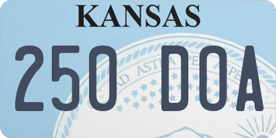 KS license plate 250DOA