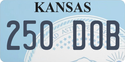KS license plate 250DOB