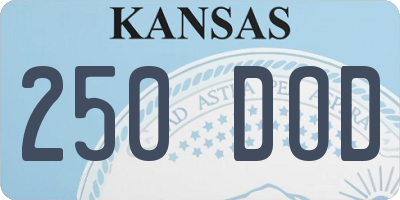 KS license plate 250DOD