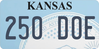 KS license plate 250DOE