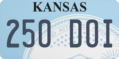 KS license plate 250DOI