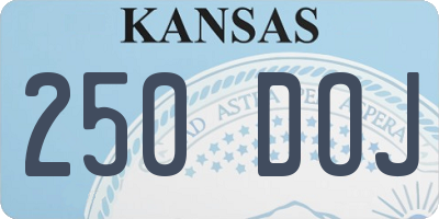 KS license plate 250DOJ