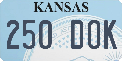 KS license plate 250DOK