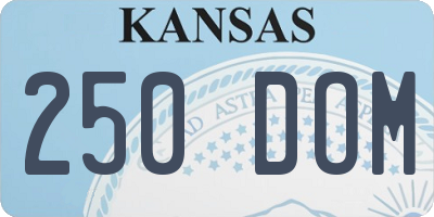 KS license plate 250DOM