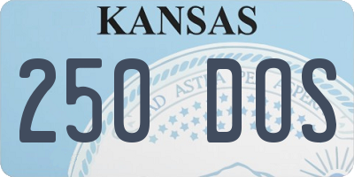 KS license plate 250DOS
