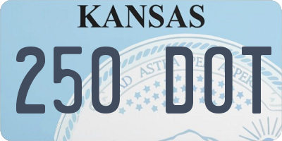 KS license plate 250DOT