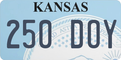 KS license plate 250DOY
