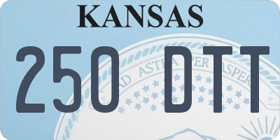 KS license plate 250DTT