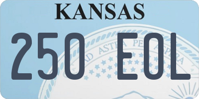 KS license plate 250EOL