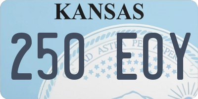 KS license plate 250EOY