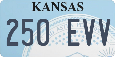 KS license plate 250EVV