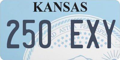 KS license plate 250EXY