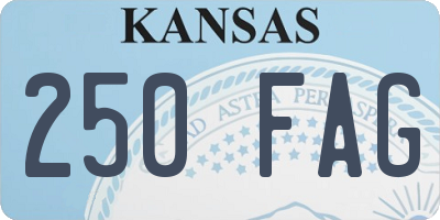 KS license plate 250FAG