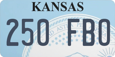 KS license plate 250FBO