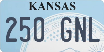 KS license plate 250GNL