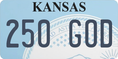 KS license plate 250GOD