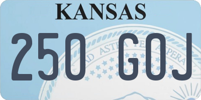 KS license plate 250GOJ