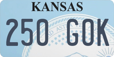 KS license plate 250GOK